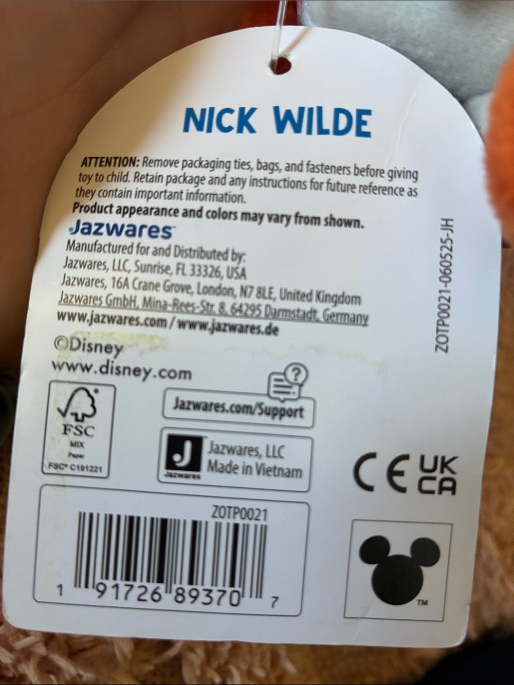 NWT Disney’s Zootopia 2 8” Plush Nick Wilde - Picture 6 of 6